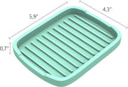 ZAPPOWARE Silicone Sponge Holder -soap Tray - 5.9" X 4.33" Set -2pcs (Light Green)