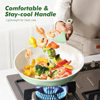 SENSARTE Nonstick Ceramic Frying Pan 11-Inch, Healthy Non Toxic Skillet, Induction Compatible Omelet Pan with Heat Resistant Handle, PFAS-Free, Mint Green