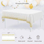 Pack of 10 NWK Cake Stand Set, with 3 x Two-Tier and 3 x Three-Tier Cupcake Stands, 4 x Appetizer Trays, 1 x Tablecloth for Birthday Bridal Baby Shower Party (Gold)