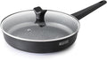 THE ROCK SOHO 11-Inch Non Stick Frying Pan with Lid – Nothing Sticks, Never Warps, Lasts Longer, Healthy Skillet with Heat-Resistant Handle, PFOA Free, Dishwasher Safe, Black