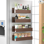 4 Pack Magnetic Spice Storage Rack Organizer for Refrigerator and Oven, Bronze Fridge Organizers and Storage