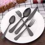 Matte Black Silverware Set,SHARECOOK Satin Finish 30-Piece Stainless Steel Flatware Set,Kitchen Utensil Set Service for 6Tableware Cutlery Set for Home and Restaurant, Dishwasher Safe
