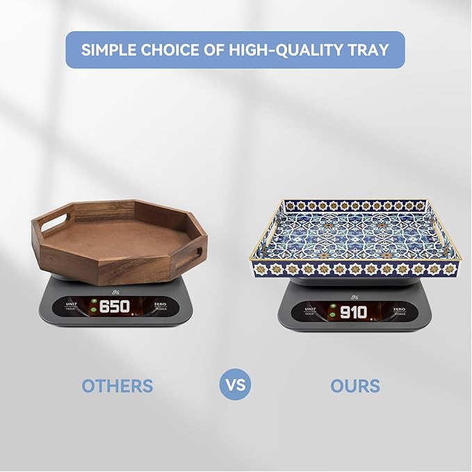 AGIOTA Coffee Table Trays for Living Room Serving Tray with Handles, Modern Large Tray for Ottoman Coffee Table