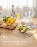 BESTSTAR Clear Plastic Serving Bowls 8 Pack 54 OZ– Angled Disposable Party Bowls for Chips, Salad, Fruit & Candy – Heavy Duty Clear Serving Bowls for Parties, Buffet, Catering, Wedding, Daily Use