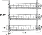 SWOMMOLY Adjustable Wall Mount Spice Rack, 3-Tier Dual-use (Multi-use) Organizer, Silver
