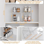 Yieach 2 Tier Sliding Spice Racks for Cabinets,1 Pack 10.4'' Deep Narrow Vertical Spice Rack Pull Out for Inside Cabinets,Kitchen,Pantry,Cupboard Seasoning,Jar Organizer and Medicine Cabinet Storage