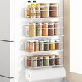 Magnetic Spice Rack For Refrigerator, Space Saving Magnetic Shelf For Fridge White 4 Pack