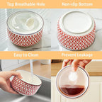 Ceramic Bowls with Lids Set of 4,20 oz Ceramic Serving Bowls with Lids for Kitchen,Office Lunch,Picnic, 5 Inch Prep Bowls for Meal Prep, Cereal, Salad, Microwave Dishwasher Safe
