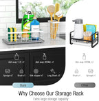 Kitchen Sink Caddy Organizer, [Stay-Dry Anywhere & No Drainage Needed] Sponge Holder for Kitchen Sink Countertop,Stainless Steel with Rust-Resistant Coating-10.24" L x 6.5" W x 5.83" H