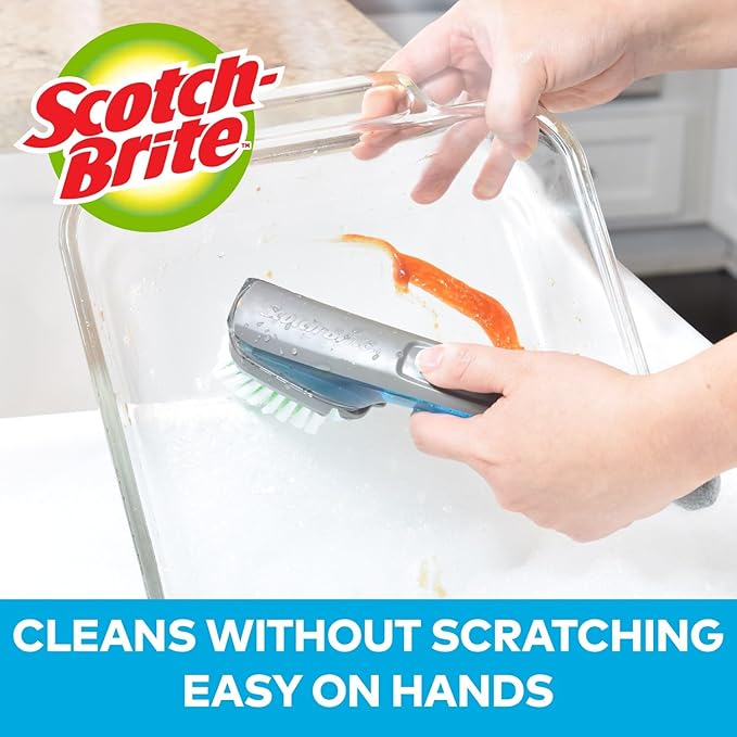 Scotch-Brite Soap Control Dishwand Brush Refills, Non-Scratch Scrub Brush Heads, Durable & Odor-Resistant, 6 Count (12 Total Refills)