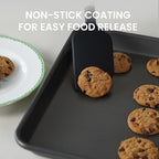 LISI 13" x 9" Quarter Sheet Pans (2 Pack), Nonstick Carbon Steel Baking Sheets for Oven, Cookie Sheet Trays for Baking, Roasting & Reheating