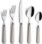 ANNOVA Silverware Set Stainless Steel Colorful Tableware Kitchen Flatware Set Utensils, Includes Dinner Knives, Forks, Spoons, Salad Forks & Dessert Spoons (Wood, 20 Pieces)