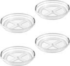LAMU 4 Pack 9.25in Lazy Susan Organizer, Clear Lazy Susan Turntable for Cabinet, Refrigerator, Table Top, Kitchen, Bathroom, Pantry Organizers and Storage