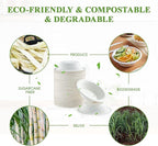 Vplus 200 Pack 12 OZ Paper Bowls, Disposable Compostable Bulk, Eco-friendly Bagasse, Heavy-duty Bowls Perfect for Milk Cereals, Snacks, Salads