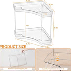 Yieach 2 Tier Corner Bathroom Counter Organizer,Clear Sink Shelf,Bathroom Corner Organizer and Storage for Restroom,Vanity Countertop,Two Tier Small Sink Organizers & Rack for Makeup,Beauty Product