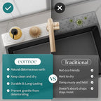 Eormoe Stone Faucet Mat for Kitchen Sink – Diatomite Drying Stone Mat & Sink Protector, Prevents Moisture – Sink Splash Guard Water-Absorbing Stone Tray for Bathroom Counter (Light Grey, 20" x 3.9")