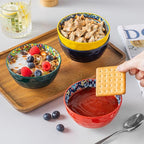 vancasso 12 Oz Ceramic Small Soup Bowls Set of 6, 4.7 inch Soup Bowls, Colorful Bowls Set for Kitchen, Dishwasher & Microwave Safe- for Cereal, Soup, Oatmeal, Ice Cream, etc
