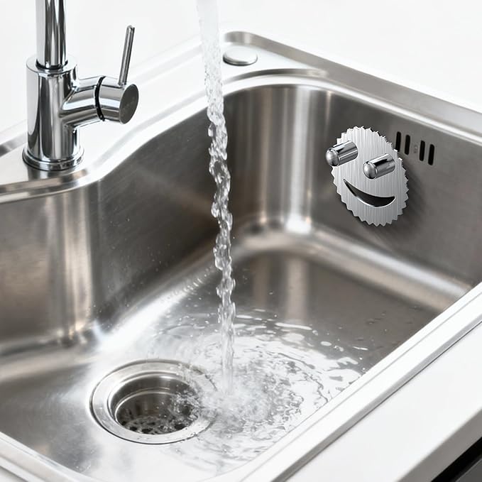 Stainless Steel Scrubber Smiley Face Dish Sponge Holder, Silver Sink Caddy Organizer Storage with Suction Cup for Kitchen, Rv Apartment Kitchen Accessories Decor
