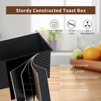 Black Pullman Loaf Pan with Lid, 13x5 Inch Aluminized Steel Pullman Bread Pan with Cover, 2.2LB & 1LB Dough Capacity, 2 Pack Sandwiches Bread Loaf Pan Nonstick, for Sourdough and Toast