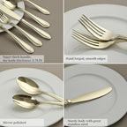 Champagne Silverware Set, 30-Piece Stainless Steel Champagne Flatware, 18/0 Stainless Steel Utensils, Dishwasher Safe, Modern Tableware for Home & Kitchen Dining