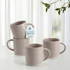 HaWare 13OZ Coffee Mugs Set of 4, Stoneware Coffee Cups, Ceramic Latte Mug for Man, Woman, Dad, Mom, Modern Tea Mugs for Latte/Cappuccino/Cocoa/Milk, Dishwasher& Microwave Safe, Speckled Cream Coffee