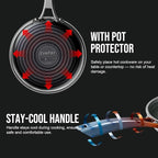 12 Inch Hybrid Nonstick Frying Pan, Stainless Steel Pan Non Stick Skillet, PFOA Free Cookware, Non Toxic Chef's Pan, Compatible with Electric, Gas and Induction, with Lid
