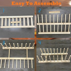 4 Pack Bamboo Wooden Dish Drying Rack, Plate Organizer for Cabinet, Plate Rack Pot Lid Holder for Dishs, Bowls, Cups, Cutting Boards and Books, Kitchen Cabinet Organizer