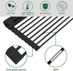 HANZENMA Roll Up Dish Drying Rack Over The Sink Kitchen Roll Up Sink Drying Rack Multipurpose Foldable Sink Drying Mat, Heat-Resistant, Anti-Slip & Anti-Rust Dish Rack for Kitchen, 20.5" x 13", Black