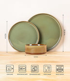 TheTerra Ceramic Dinnerware Sets for 4, 12 Pieces Porcelain Lightweight Plates and Bowls Sets, Scratch Resistant Dish Set, Oven & Microwave & Dishwasher Safe, Sage Umber