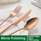 49-Piece Rose Gold Stainless Steel Silverware Sets With Organizer And Steak Knives Service For 8,Includes Knife Spoon And Fork Untensils Sets,Flatware Sets With Cutlery Tray