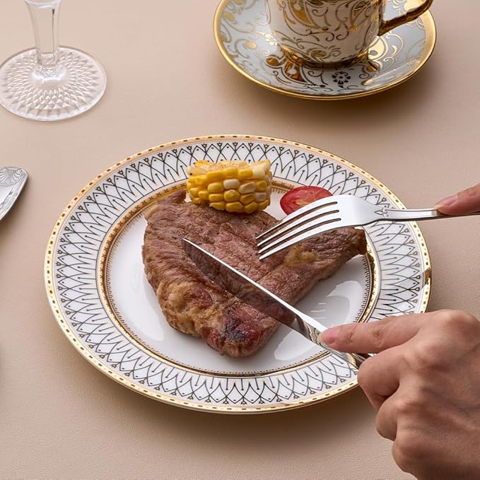 30-Piece Flatware Set, Stainless Steel Silverware Set for 6, Cutlery Set with Shell Pattern, Fork Spoon Knife Set, Dishwasher Safe