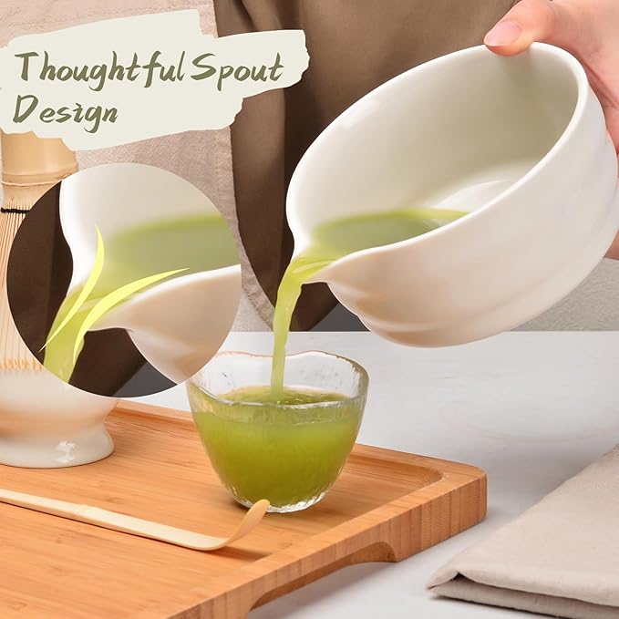 Authentic Japanese Matcha Ceremony Set - 17oz Traditional Chawan Bowl with Bamboo Whisk (Chasen), Scoop & Stand - Complete Starter Kit for Beginners, Christmas Thanksgiving Gift Idea