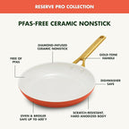 GreenPan Nonstick Reserve Pro 8" Frying Pan, NSF Certified Ceramic, Hard Anodized PFAS-Free Skillet, Stainless Steel Handles, Oven & Dishwasher Safe, Harvest Orange