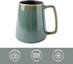 Extra Large Tall Coffee Mugs with Handle - Set of 2, 24 oz Ceramic, Dishwasher & Microwave Safe, Blue and Green