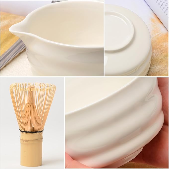Authentic Japanese Matcha Ceremony Set - 17oz Traditional Chawan Bowl with Bamboo Whisk (Chasen), Scoop & Stand - Complete Starter Kit for Beginners, Christmas Thanksgiving Gift Idea