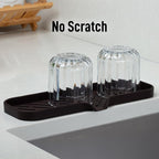 Zulay Kitchen Large Silicone Sponge Holder (12x4) – Flexible Sink Organizer Tray for Kitchen & Bathroom – Multipurpose Soap Dish for Sponges, Makeup, Trinkets & More (Chocolate)