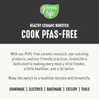 GreenLife 16 Piece Nonstick Cookware Set, Soft Grip Non-Toxic PFAS-Free Ceramic Pots & Pans, Dishwasher & Oven Safe, Frying, Sauce, Utensils, Glass Lids, Stay-Cool Handles, Wobble Free, Black & Cream