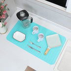 MicoYang Silicone Dish Drying Mat for Multiple Usage,Easy clean,Eco-friendly,Heat-resistant Silicone Mat for Kitchen Counter or Sink,Refrigerator or Drawer Liner Mint 4XL 32 inches x 18 inches