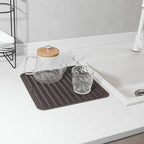MicoYang Silicone Dish Drying Mat for Multiple Usage,Easy clean,Eco-friendly,Heat-resistant Silicone Mat for Kitchen Counter or Sink,Refrigerator or Drawer liner Coffee M 12 inches x 12 inches