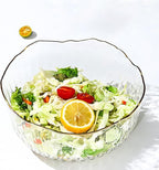 Frcctre 4 Pack 70 Ounce Small Clear Plastic Serving Bowls, 8 Inch Round Crystal Salad Mixing Bowl Disposable Plastic Catering Bowls for Party, Salad, Fruit, Snack, Chip, Popcorn