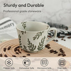 Ceramic Coffee Mug, 12 oz Small Novelty Unique Teacup with Handle, Stoneware Cup for Tea Mocha Latte Cappuccino (Leaf)