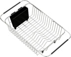 TESOT Adjustable Over Sink Dish Rack Stainless Steel Dish Drying Rack On Counter or in Sink, Rustproof
