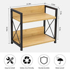 Giikin Countertop Shelf Organizer, 2 Tier Kitchen Spice Rack Organizer for Countertop, Wood Coffee Counter Shelf Organizer for Home (Bamboo, S)