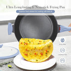 Large Frying Pan Skillet Nonstick with Lid, 14 Inch Deep Saute Pan, Big Induction Pan for Cooking, 2-1 Non Stick Cookware with Helper Handle, Family Size, Suitable for All Stoves, PFOA-Free