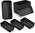 P&P CHEF Loaf Pan Set, 9 x 5 Inch Bread Pans, Stainless Steel Loaf Toast Baking Pans For Bread Meatloaf Lasagna Cake, Healthy & Non Toxic, Oven Safe& Easy Clean, (Black, 10Pcs)