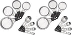 OXO Good Grips Stainless Steel Measuring Cups and Spoons 8-Piece Set,4 Cups and 4 Spoons,(Pack of 2)
