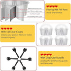 LNYZQUS 5oz Cupcake Pans Muffin Tins with Lids 100 Pack, Aluminum Foil Mini Cake Baking Pans,Small Baking Cups Containers,Disposable Ramekins Muffin Cups -Silver