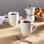 GBhome 16oz Coffee Mugs Set of 6, Large Ceramic Coffee Mugs for Man, Woman, Dad, Mom, Modern Coffee Mugs Set with handle for Tea/Latte/Cappuccino/Milk/Cocoa. Dishwasher&Microwave Safe,White
