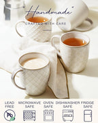 getstar Large Coffee Mugs 18 OZ Set of 4 with Big Handles, Ceramic Coffee Mug Microwave and Dishwasher Safe, Coffee Cups Ceramic