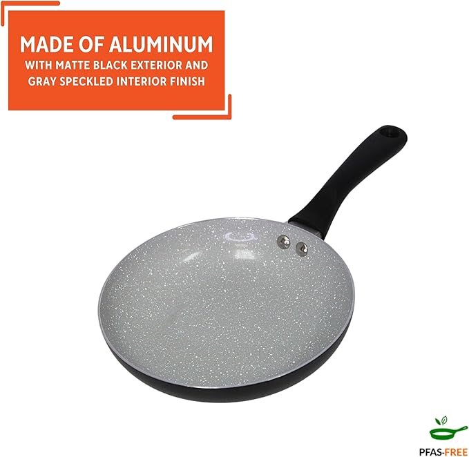 IMUSA 8" Premier Ceramic Nonstick Fry Pan with Cool Touch Handle, Matte Black